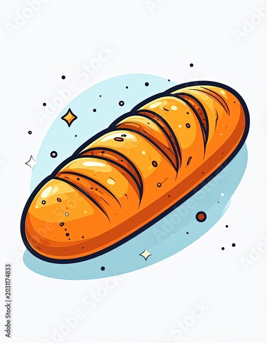Delicious freshly baked crusty bread loaf.