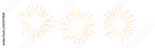Schilderij op canvas Golden firework explosion burst plume isolated on transparent background