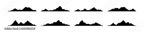 Fotografie Mountain range vector silhouette collection