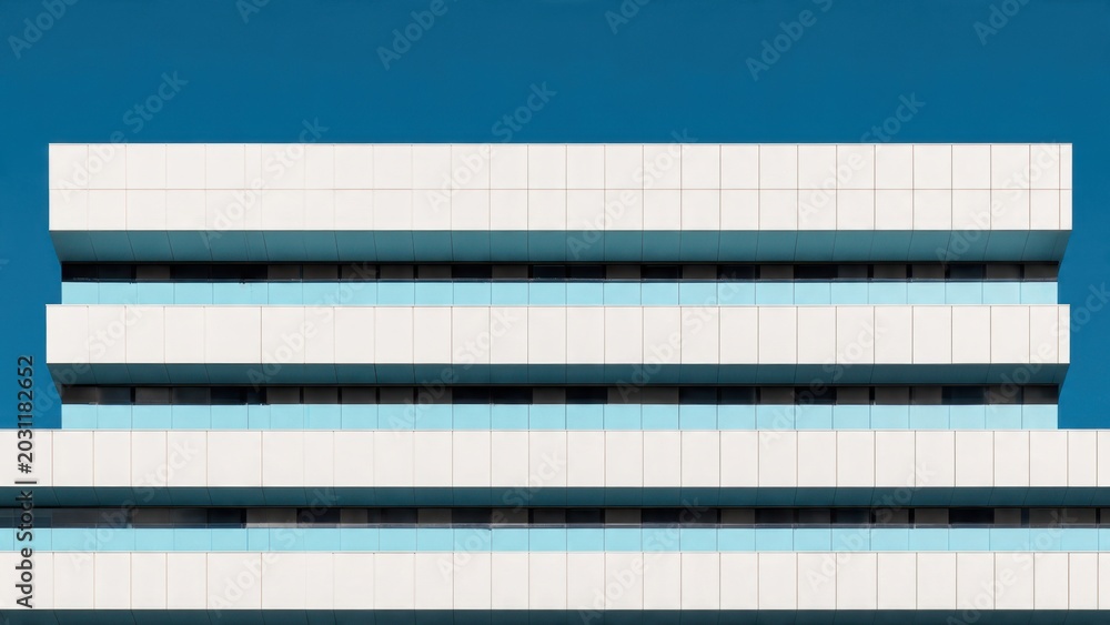 Fototapeta premium Modern Corporate Building with Blue Sky