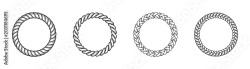 Bild auf Leinwand Rope frame circle shapes vector collection