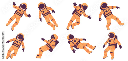 Tableau sur toile Astronauts Floating in Space Collection cosmonaut zero gravity