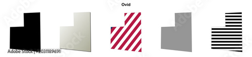 Fotografie Ovid (Colorado) blank outline map set