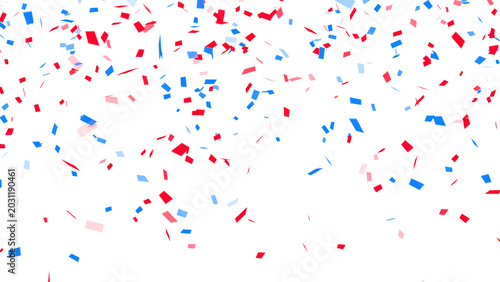 blue red colorful confetti rain isolated on transparent background, png birthday party and anniversary celebration overlay social media design element