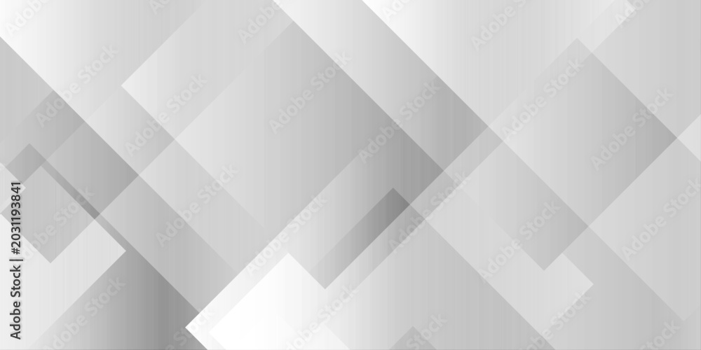 Obraz premium Abstract white and gray geometric background with overlapping squares and subtle gradient shadows. layered geometric square shapes in a monochromatic white and gray color palette. Soft gradient