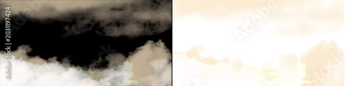Smoky sepia vintage clouds texture on transparent background for cinematic atmosphere and historical composites.