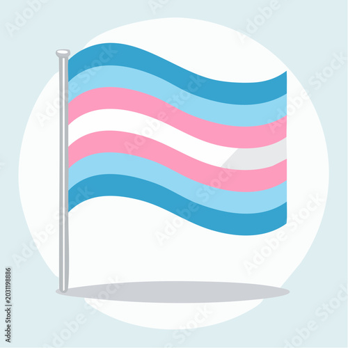 Transgender Pride Flag Waving