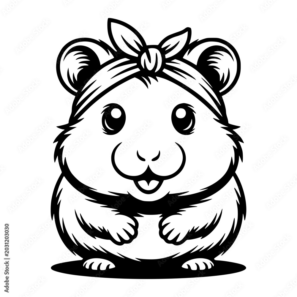 Obraz premium Cute Hamster Wearing Bandana