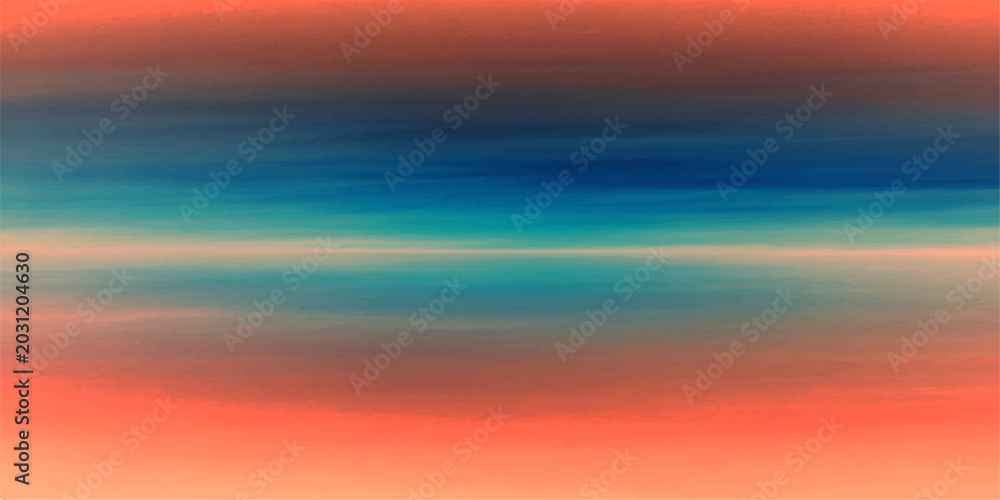 Fototapeta premium Beautiful Sunset Sky Over the Ocean with Colorful Clouds and Horizon Light