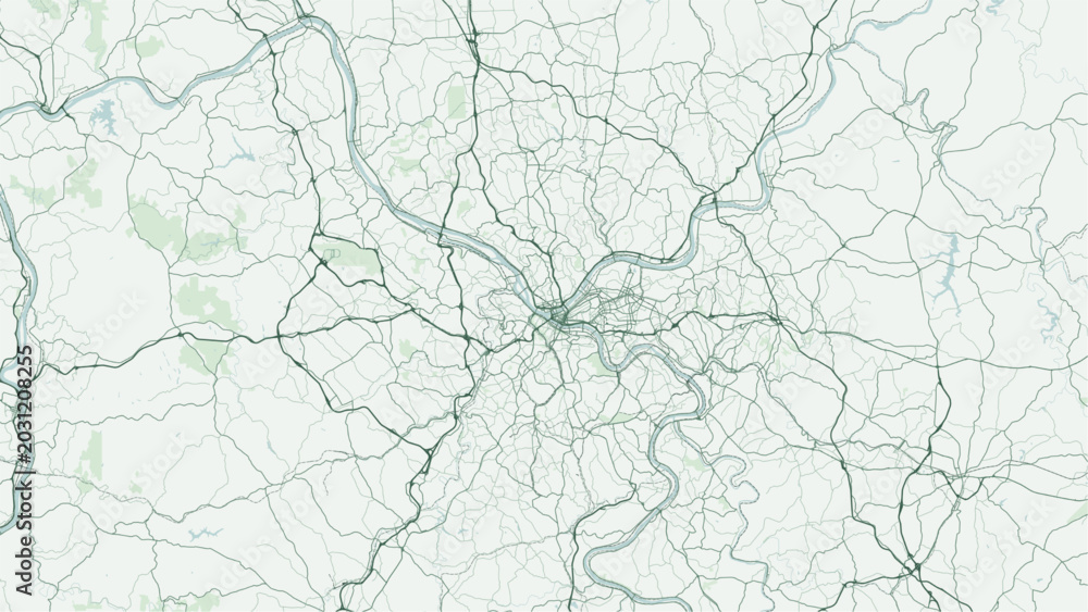 Αυτοκόλλητο Modern minimalist vector map of Pittsburgh, Pennsylvania, USA