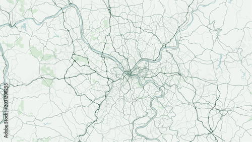 Tableau sur toile Modern minimalist vector map of Pittsburgh, Pennsylvania, USA