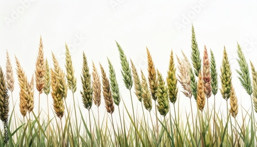 Tall, feathery grasses sway against a bright, white background (1)