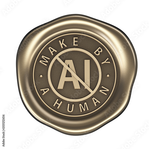 Fotografi Wax seal Make by a human, No-AI golden icon