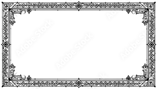 Vintage ornate decorative border frame with intricate geometric patterns and classical design elements.