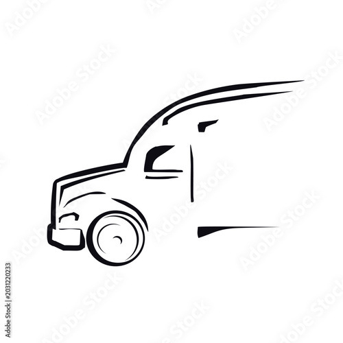 Vector outline of a truck
