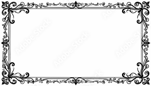 Elegant horizontal rectangular frame with floral scroll accents.
