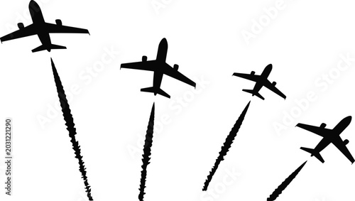 Airplanes Flying with Contrails