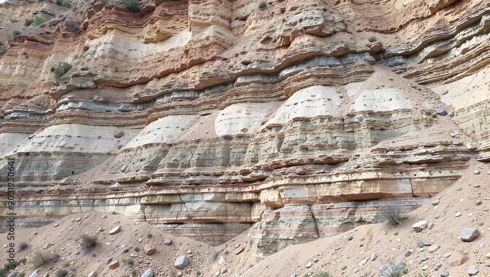 Fototapeta premium Layered sedimentary rock face