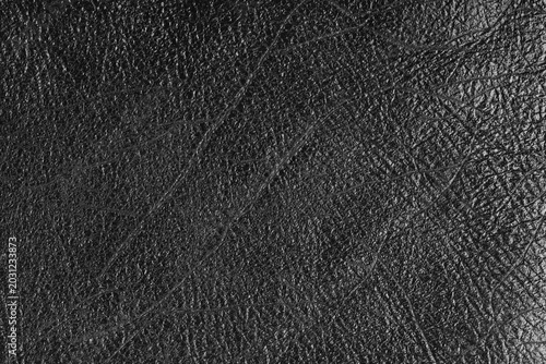Cuadro en lienzo Closeup, macro of glossy gray genuine leather texture with visible wrinkles and natural grain, rich abstract background for design