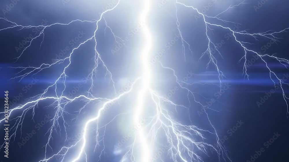 Powerful Electrical Discharge - Dynamic Lightning Strikes Across a Dark ...