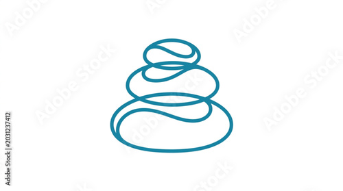 Tableau sur toile Abstract Stacked Stones Line Art Symbol.