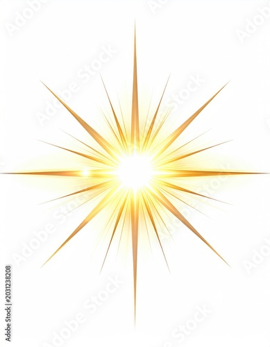 Radiant golden starburst effect with sharp, elongated points