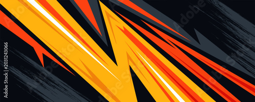 Canvastavla Abstract orange grey sports racing concept banner background illustration