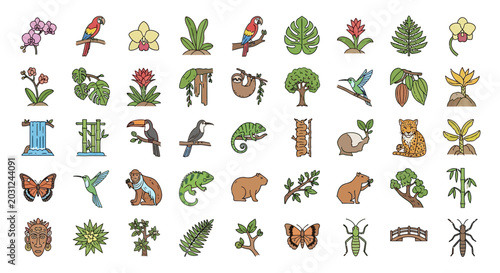 Photos Collection of Cartoon Animals and Plants.