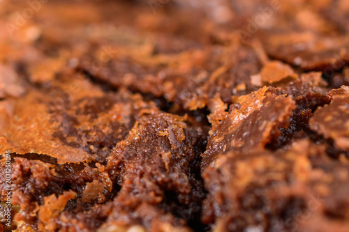 Εκτύπωση καμβά Close-Up of flaky fudgy brownie