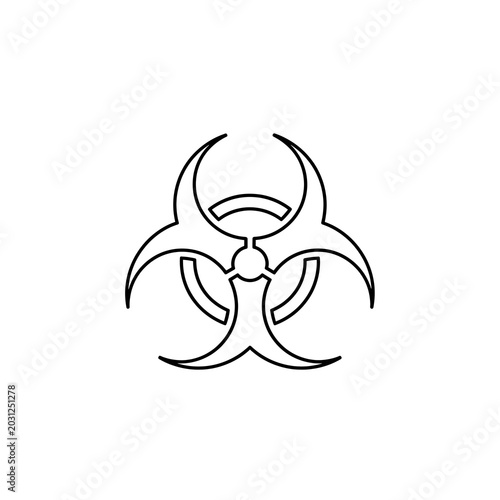 Biohazard Symbol Outline A Minimalist Vector Illustration of Biological Hazard.