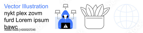 Εκτύπωση καμβά Cybersecurity, hacking, remote work, global network, digital privacy, online threats