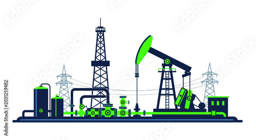 Fotografie Industrial Oil Pump Machinery Equipment.