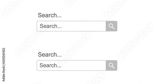 Tableau sur toile search bar interface with magnifying glass.