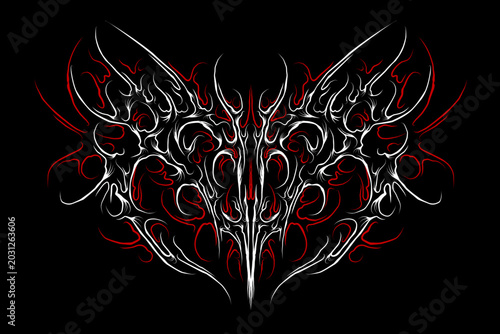 Cuadro en lienzo Neo tribal cyber gothic abstract shapes blackwork styles vector design for tatto