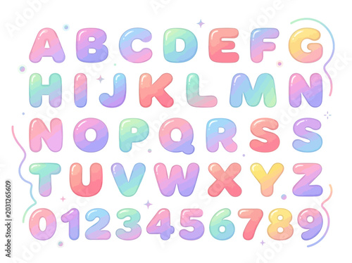 Fotografía Colorful Alphabet Letters and Numbers.