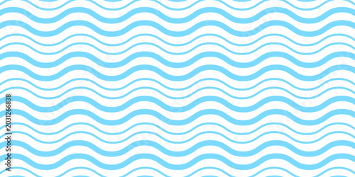 Photos Seamless blue wavy pattern with watercolor wave stripes and cute anchors, grunge