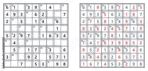 Φωτογραφία Killer Sudoku Puzzle #4 - Medium Level with Solution Printable