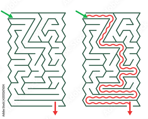 Maze Tri 16X16 04 | Printable Puzzle with Solution