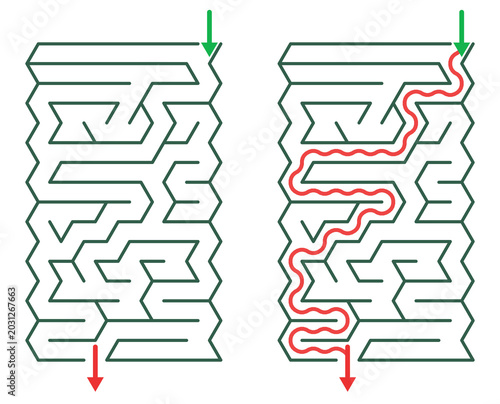 Maze Tri 16X16 838644629 | Printable Puzzle with Solution