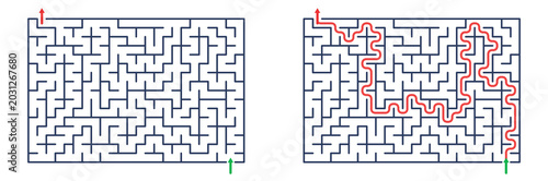 Maze 24X16 03 | Printable Puzzle with Solution