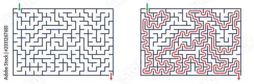 Maze 24X16 02 | Printable Puzzle with Solution