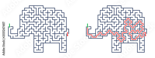 Maze Mask 26X20 1563214457 | Printable Puzzle with Solution