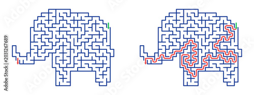 Maze Mask 28X21 03 | Printable Puzzle with Solution