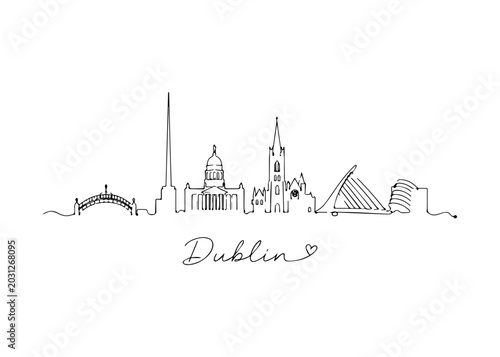Dublin city skyline hand drawn
Vector hand-drawn naive city skyline on a white background
