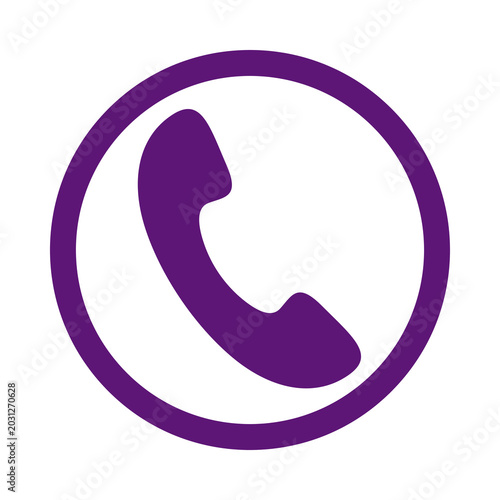 Purple phone icon isolated on transparent background