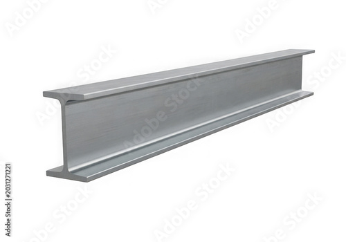 Gray steel i-beam structural support in industrial setting isolated on transparent background