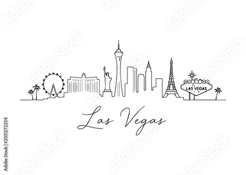 Las Vegas city skyline hand drawn
Vector hand-drawn naive city skyline on a white background