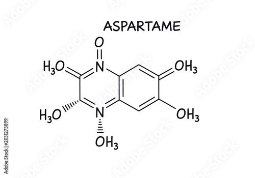 Bild auf Leinwand Chemical structure of Aspartame artificial sweetener molecule.