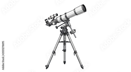 Cuadro en lienzo Astronomical Telescope Vector Illustration