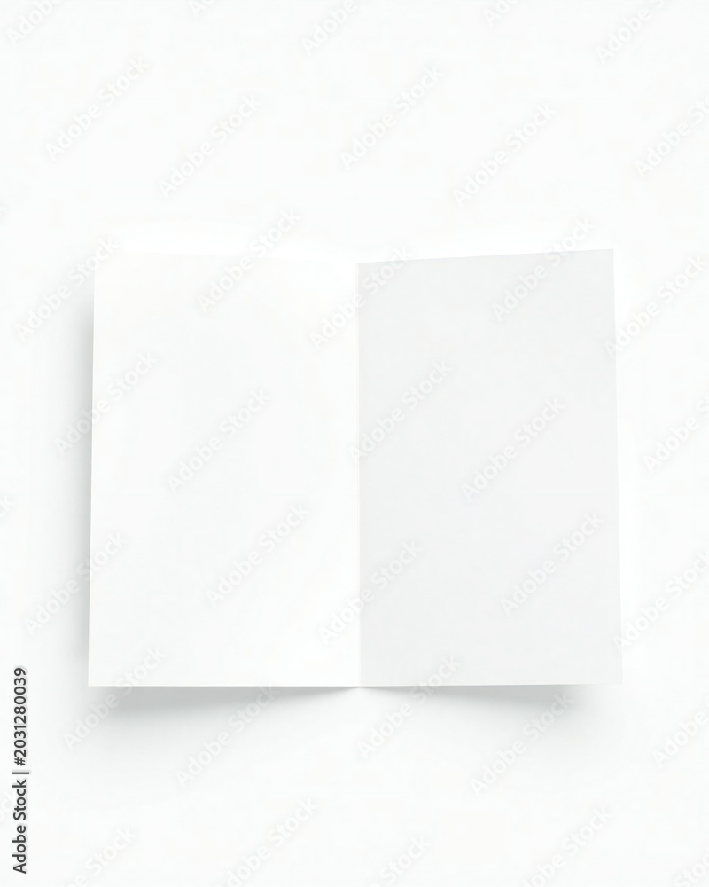 Fototapeta premium Blank open greeting card mockup on a white background